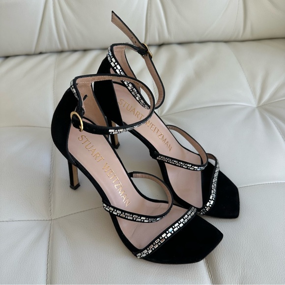 Stuart Weitzman Sabrine 100 embellished suede sandals ( Size 6.5) - Picture 3 of 10